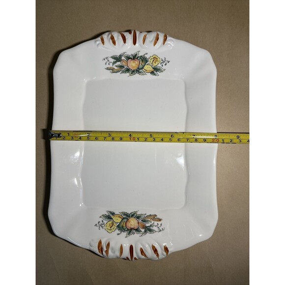Vintage Porcelain Rectangle Serving Dish Fruit‎ Harvest Pattern Made In Japan - Picture 5 of 8